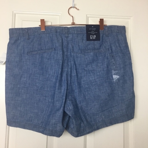 Gap City Shorts Chambray Blue Plus Size 18 - Picture 4 of 8